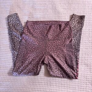 Peloton Pink and Gray Leopard Print Leggings